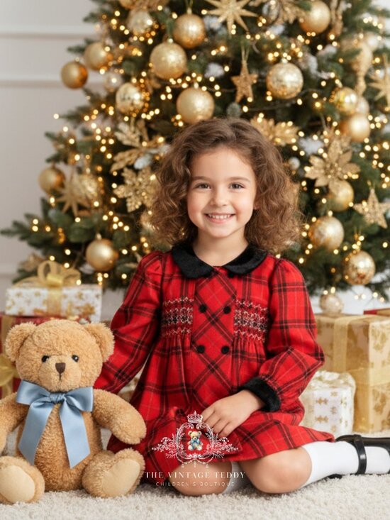 Other - NWT Pretty Girls Smocked Dress Spanish Style Flower Embroidery Long Sleeve 6Y